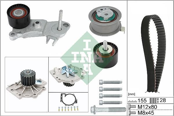 Timing belt set Volvo V90: 530076230 INA Water Pump & Timing Belt Set