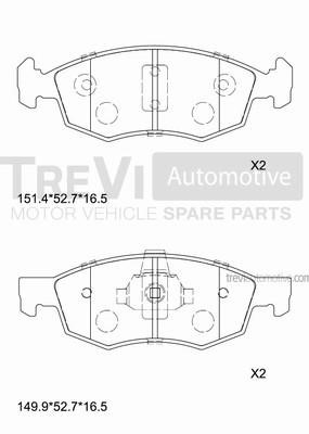 Trevi automotive PF1076 Brake Pad Set, disc brake PF1076