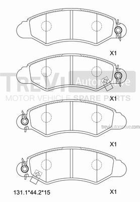 Trevi automotive PF1113 Brake Pad Set, disc brake PF1113