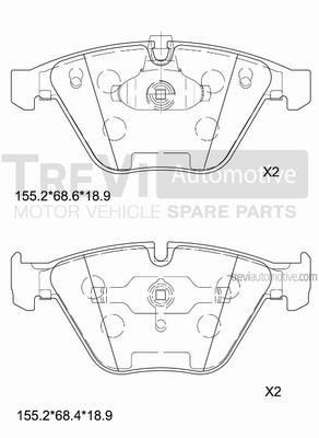 Trevi automotive PF1423 Brake Pad Set, disc brake PF1423