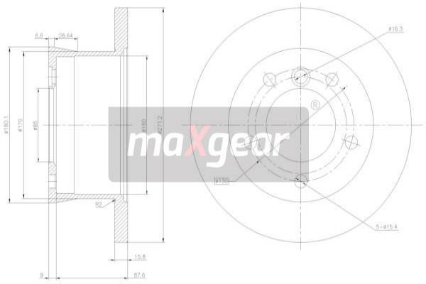 Maxgear 19-0794 Rear brake disc, non-ventilated 190794