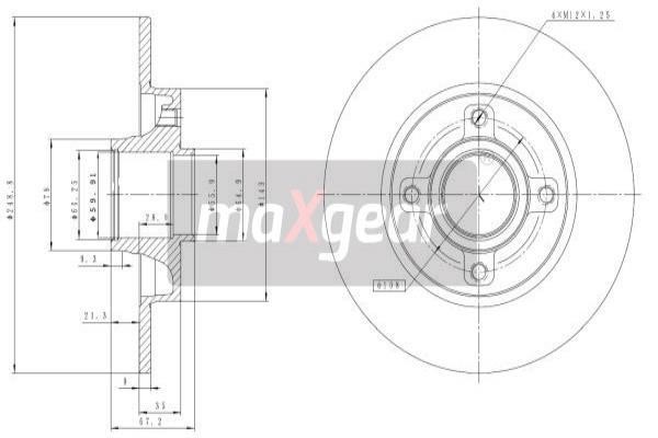 Maxgear 19-1277 Rear brake disc, non-ventilated 191277