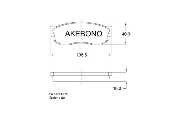 Akebono AN107K Brake Pad Set, disc brake AN107K