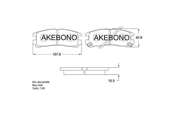 Akebono AN-224WK Brake Pad Set, disc brake AN224WK