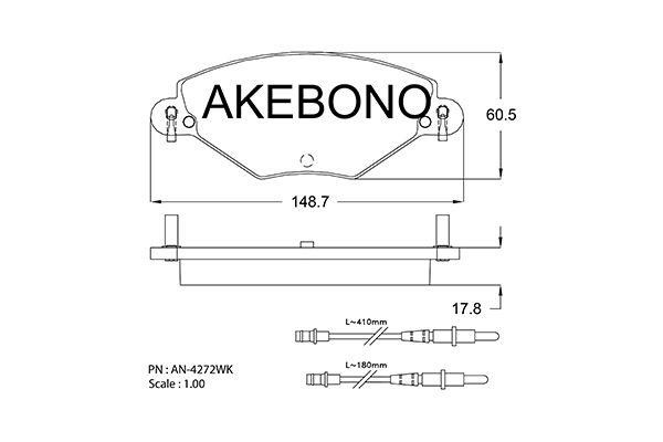 Akebono AN-4272WKE Brake Pad Set, disc brake AN4272WKE
