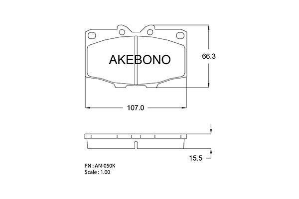 Akebono AN-050K Brake Pad Set, disc brake AN050K