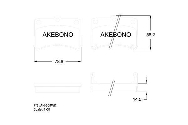 Akebono AN-609WKE Brake Pad Set, disc brake AN609WKE