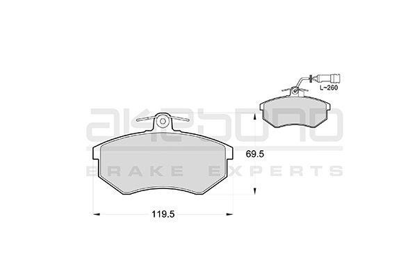 Akebono AN-4169WK Brake Pad Set, disc brake AN4169WK