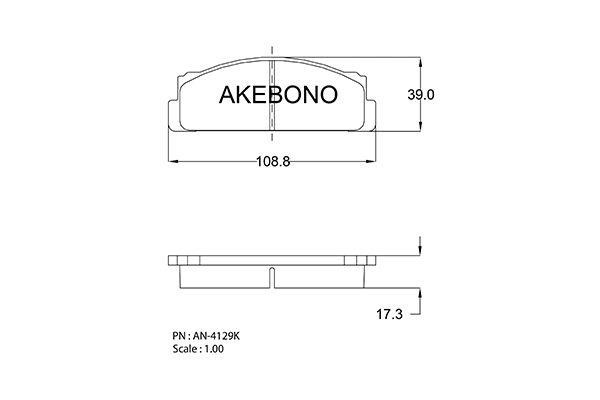 Akebono AN-4129K Brake Pad Set, disc brake AN4129K