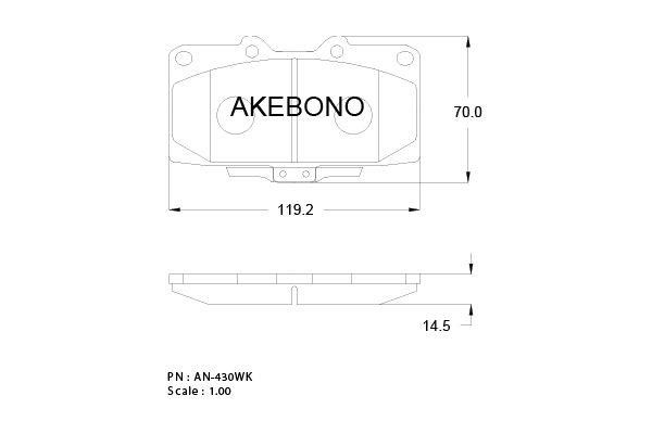 Akebono AN-430WKE Brake Pad Set, disc brake AN430WKE