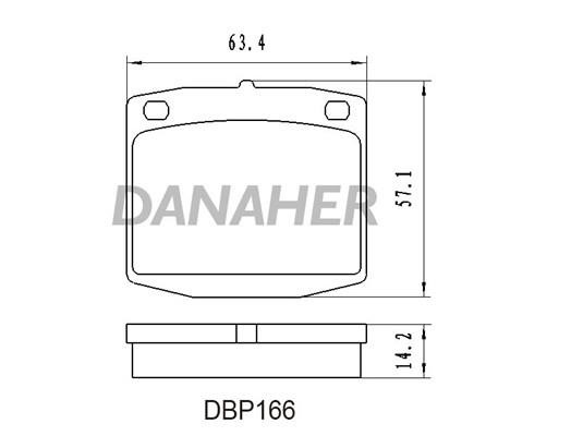 Danaher DBP166 Brake Pad Set, disc brake DBP166