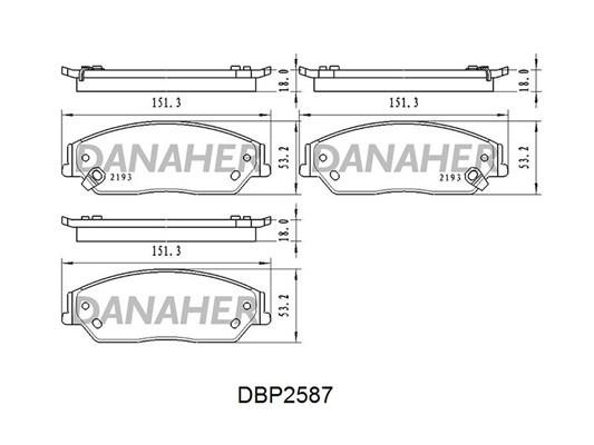 Danaher DBP2587 Brake Pad Set, disc brake DBP2587