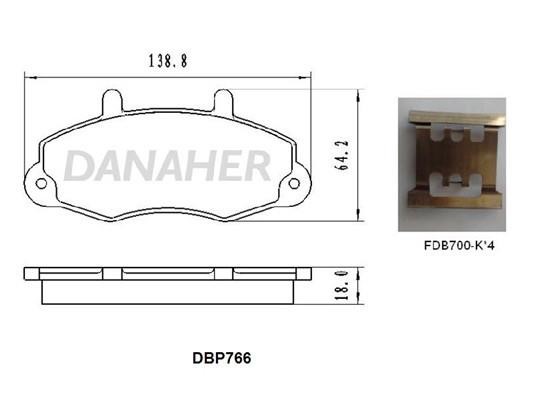 Danaher DBP766 Brake Pad Set, disc brake DBP766