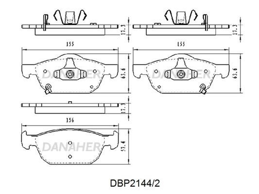 Danaher DBP2144/2 Brake Pad Set, disc brake DBP21442