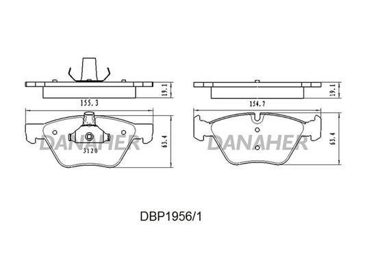 Danaher DBP1956/1 Brake Pad Set, disc brake DBP19561