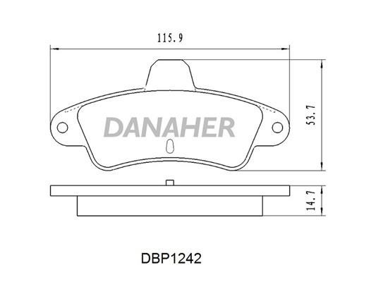 Danaher DBP1242 Brake Pad Set, disc brake DBP1242