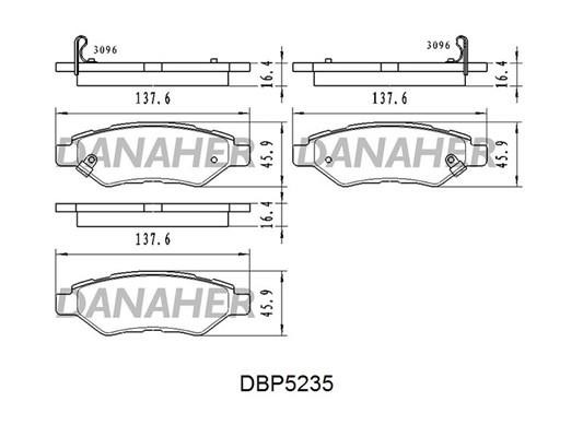 Danaher DBP5235 Front disc brake pads, set DBP5235