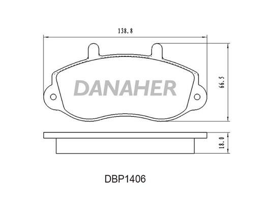 Danaher DBP1406 Brake Pad Set, disc brake DBP1406