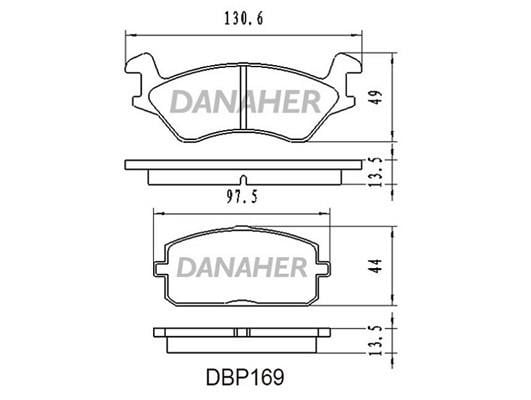 Danaher DBP169 Brake Pad Set, disc brake DBP169