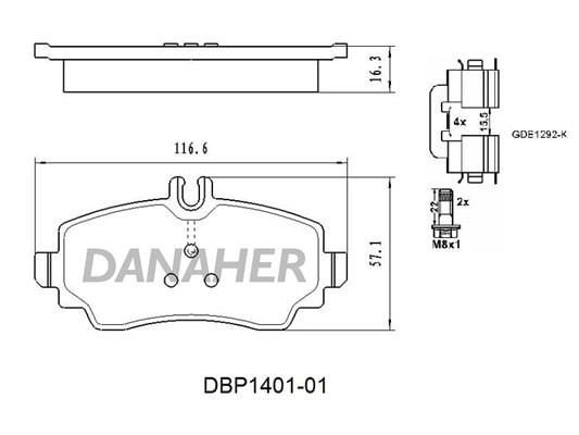 Danaher DBP1401-01 Brake Pad Set, disc brake DBP140101