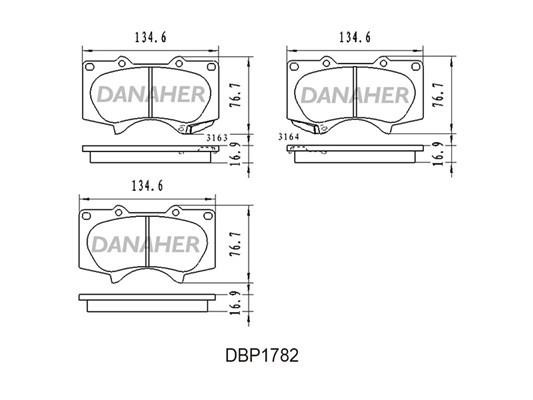 Danaher DBP1782 Brake Pad Set, disc brake DBP1782