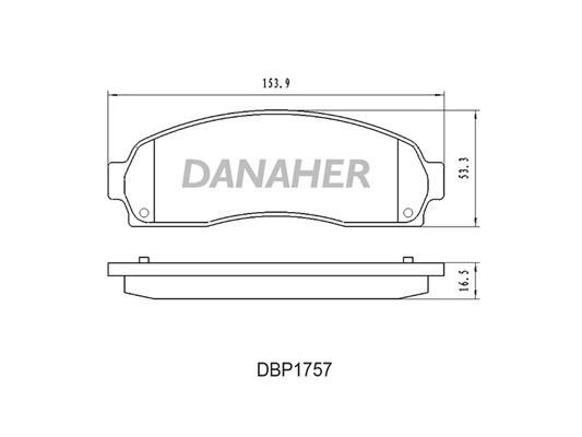 Danaher DBP1757 Brake Pad Set, disc brake DBP1757