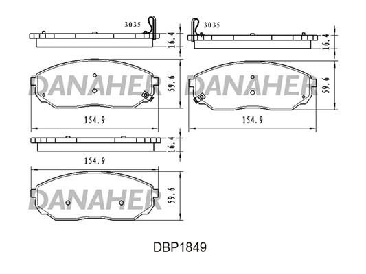 Danaher DBP1849 Brake Pad Set, disc brake DBP1849