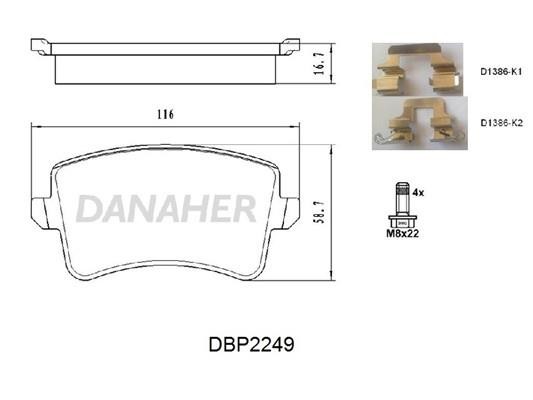 Danaher DBP2249 Brake Pad Set, disc brake DBP2249