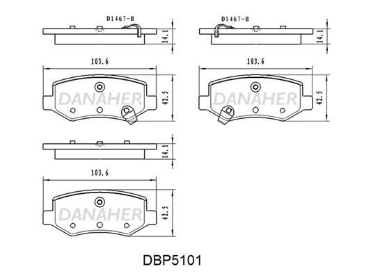 Danaher DBP5101 Rear disc brake pads, set DBP5101