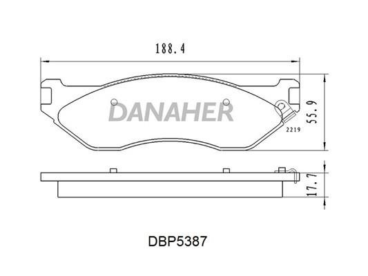 Danaher DBP5387 Brake Pad Set, disc brake DBP5387