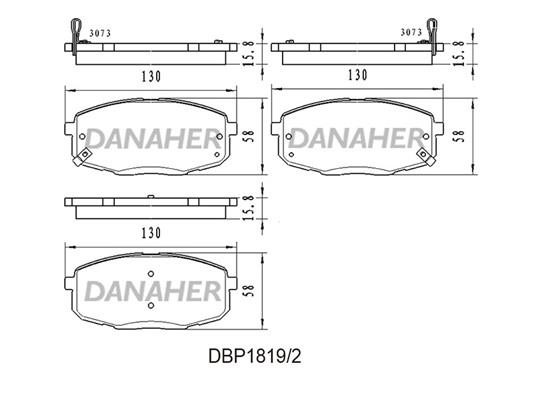 Danaher DBP1819/2 Brake Pad Set, disc brake DBP18192