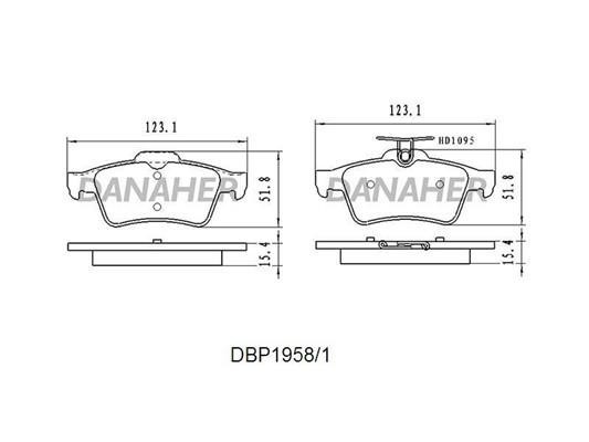 Danaher DBP1958/1 Brake Pad Set, disc brake DBP19581
