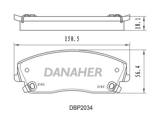 Danaher DBP2034 Brake Pad Set, disc brake DBP2034
