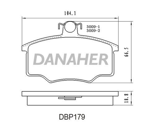 Danaher DBP179 Brake Pad Set, disc brake DBP179