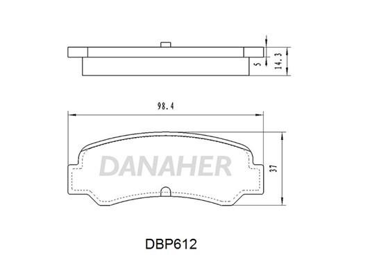 Danaher DBP612 Front disc brake pads, set DBP612