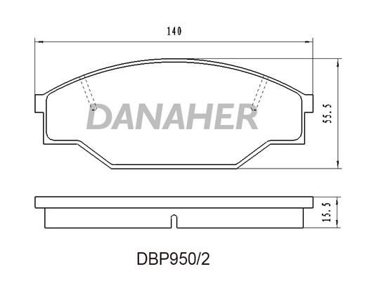 Danaher DBP950/2 Brake Pad Set, disc brake DBP9502