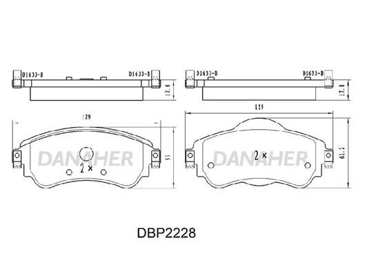 Danaher DBP2228 Brake Pad Set, disc brake DBP2228