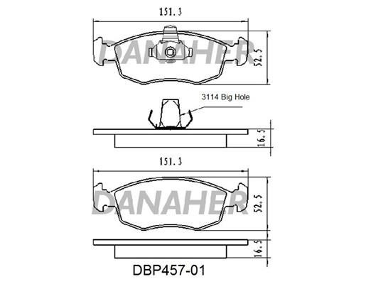 Danaher DBP457-01 Brake Pad Set, disc brake DBP45701