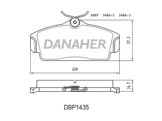 Danaher DBP1435 Brake Pad Set, disc brake DBP1435