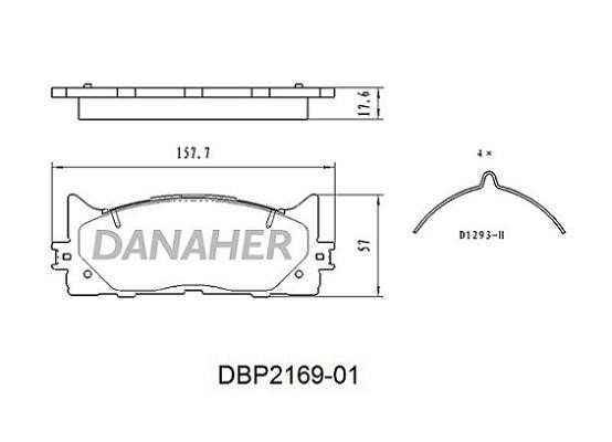 Danaher DBP2169-01 Brake Pad Set, disc brake DBP216901