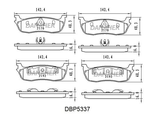 Danaher DBP5337 Front disc brake pads, set DBP5337
