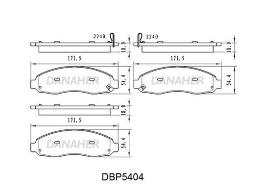 Danaher DBP5404 Front disc brake pads, set DBP5404