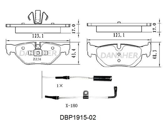 Danaher DBP1915-02 Brake Pad Set, disc brake DBP191502