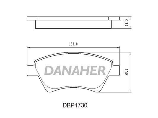 Danaher DBP1730 Brake Pad Set, disc brake DBP1730