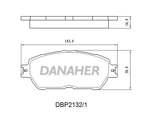 Danaher DBP2132/1 Brake Pad Set, disc brake DBP21321