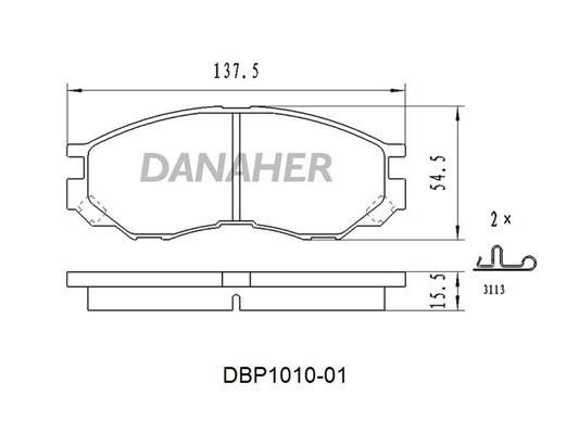 Danaher DBP1010-01 Brake Pad Set, disc brake DBP101001