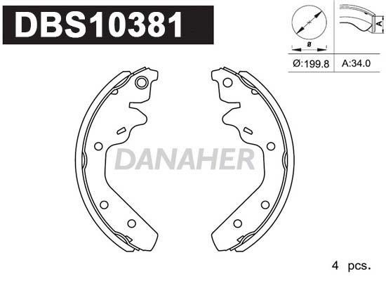 Danaher DBS10381 Brake shoe set DBS10381