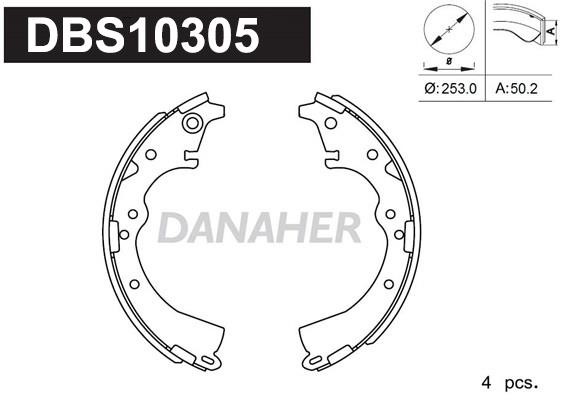 Danaher DBS10305 Brake shoe set DBS10305