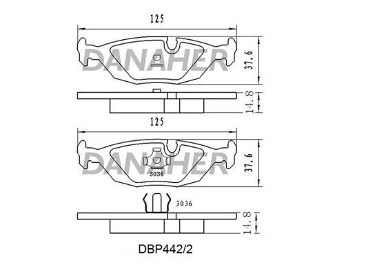 Danaher DBP442/2 Brake Pad Set, disc brake DBP4422