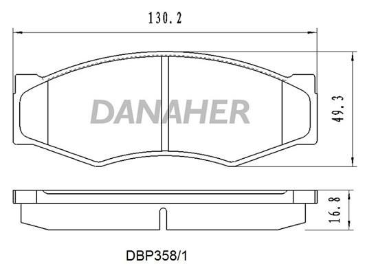 Danaher DBP358/1 Brake Pad Set, disc brake DBP3581